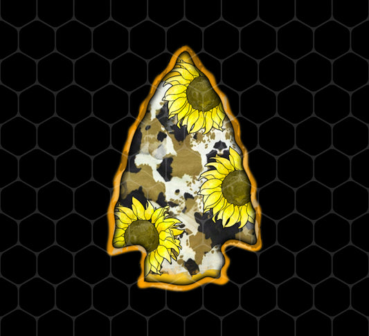 Cowhide And Sunflower Arrowhead, Love To Go Hunting, Love Hunter, Png For Shirts, Png Sublimation