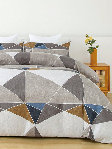 Elevate your bedroom with our Cozy 3pc Bedding Set. The set includes a stylish duvet cover and two matching pillowcases with a modern striped graphic pattern. Enjoy the perfect balance of comfort and style with this luxurious bedding set.