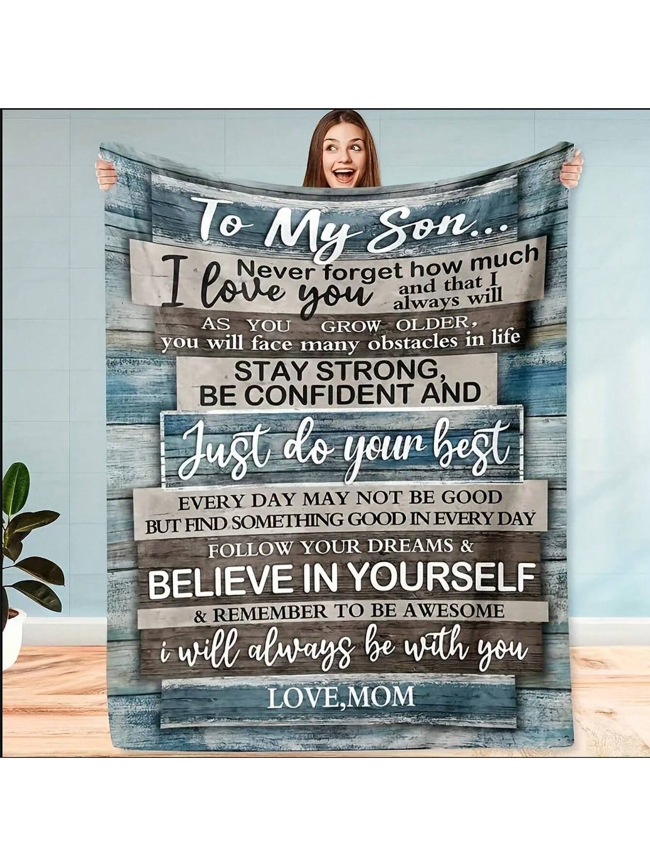 Get ready to cozy up with our Cozy All-Season Flannel Blanket, the perfect gift for your son! Whether at home, in the office, or on-the-go, this blanket offers ultimate comfort and warmth. A versatile must-have that your son will love – and even better, it comes with a dash of quirkiness!