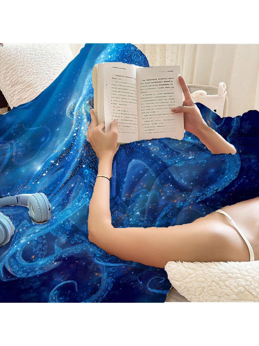 Wrap yourself in oceanic charm with the Cozy Blue Octopus Throw Blanket. Featuring a playful deep-sea octopus design, this soft blanket adds a splash of marine magic to your living room or bedroom. Perfect for cozying up during a movie night or adding a stylish touch to your decor, it brings both comfort and sea-inspired fun in one. Dive into warmth and whimsy!