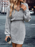 Upgrade your wardrobe with the Cozy Chic Style with Essence Quarter-Zip Drop Shoulder Sweater Dress. This dress features a quarter-zip and drop shoulder design for a chic and comfortable look. Made with high-quality materials, it's the perfect blend of style and comfort.