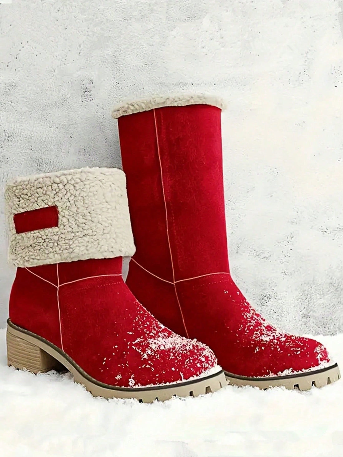 Introducing Cozy Chic, the ultimate snow boot for women. Featuring a 2-in-1 design with a mid-calf height, faux leather exterior, and chunky heel, these boots provide both fashion and function. Stay warm and stylish with the added bonus of a cozy fur lining.
