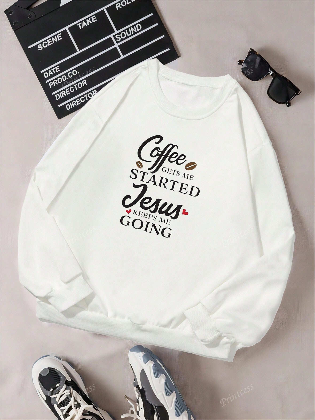 Get cozy in style with our Cozy Chic coffee print sweatshirt! This oversized sweatshirt is the perfect blend of fashion and comfort, featuring a trendy coffee print pattern. Stay warm and stylish all day long. (Caffeine not included.)