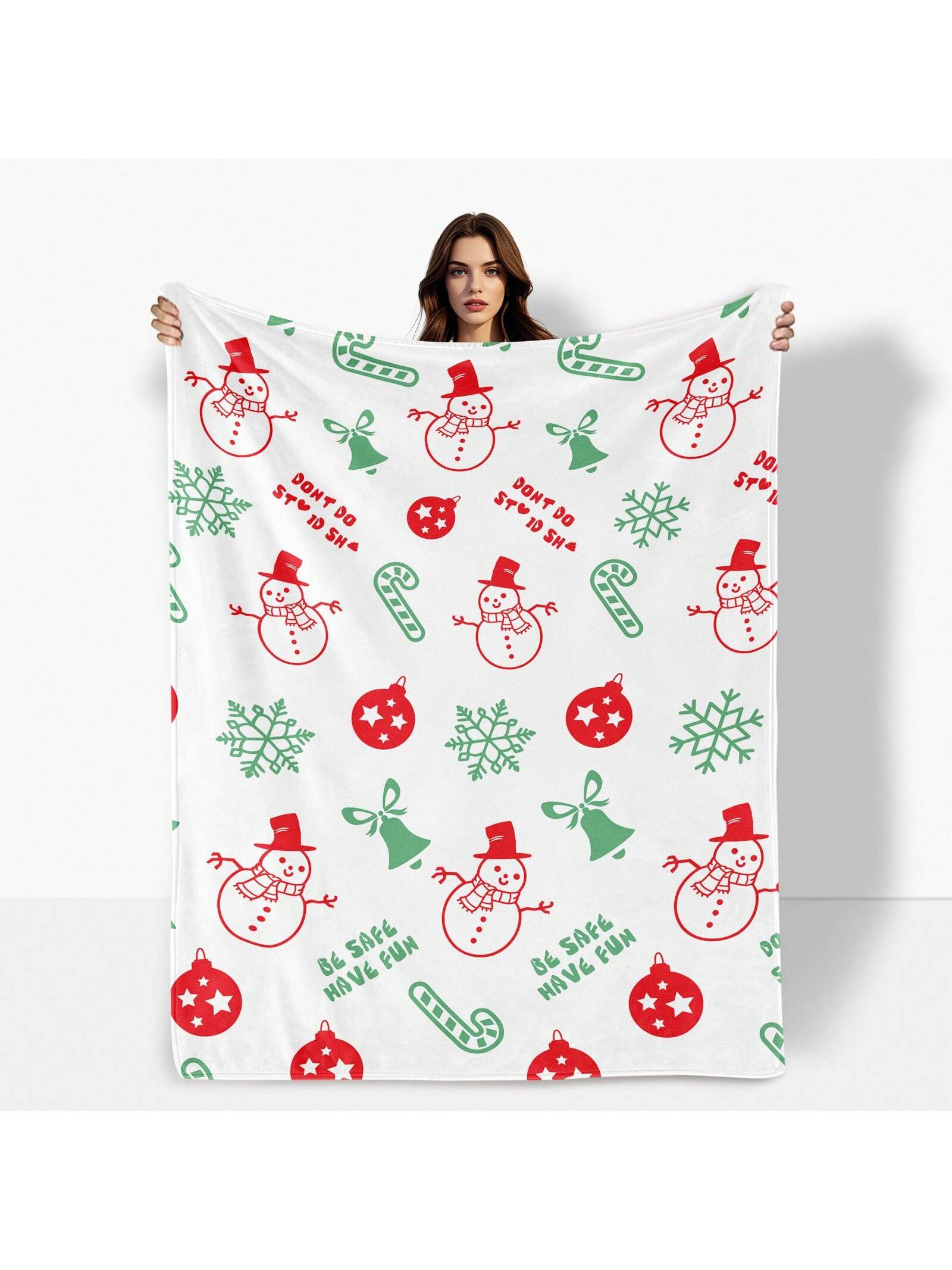 Wrap yourself in festive cheer with this Cozy Christmas Fleece Blanket, adorned with cheerful snowmen and delicate snowflakes. Soft and warm, it’s perfect for snuggling at home, staying cozy on your travels, or adding extra comfort on camping trips. Bring holiday magic wherever you go!