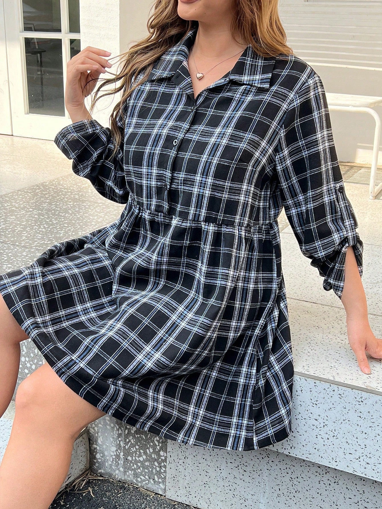 Introducing the perfect dress for all your holiday gatherings AND cozy everyday wear – our Cozy Christmas Plaid Plus Size Shirt Dress! Not only does it feature a festive plaid print, but it also provides maximum comfort and style. Who says you can't have it all?