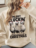 Stay warm and festive this holiday season with our Cozy Christmas Rooster Graphic Sweatshirt. The casual loose fit provides both comfort and style, perfect for any occasion. Made for women, this sweatshirt is on trend and features a fun rooster graphic. Embrace the holiday spirit while looking and feeling great!