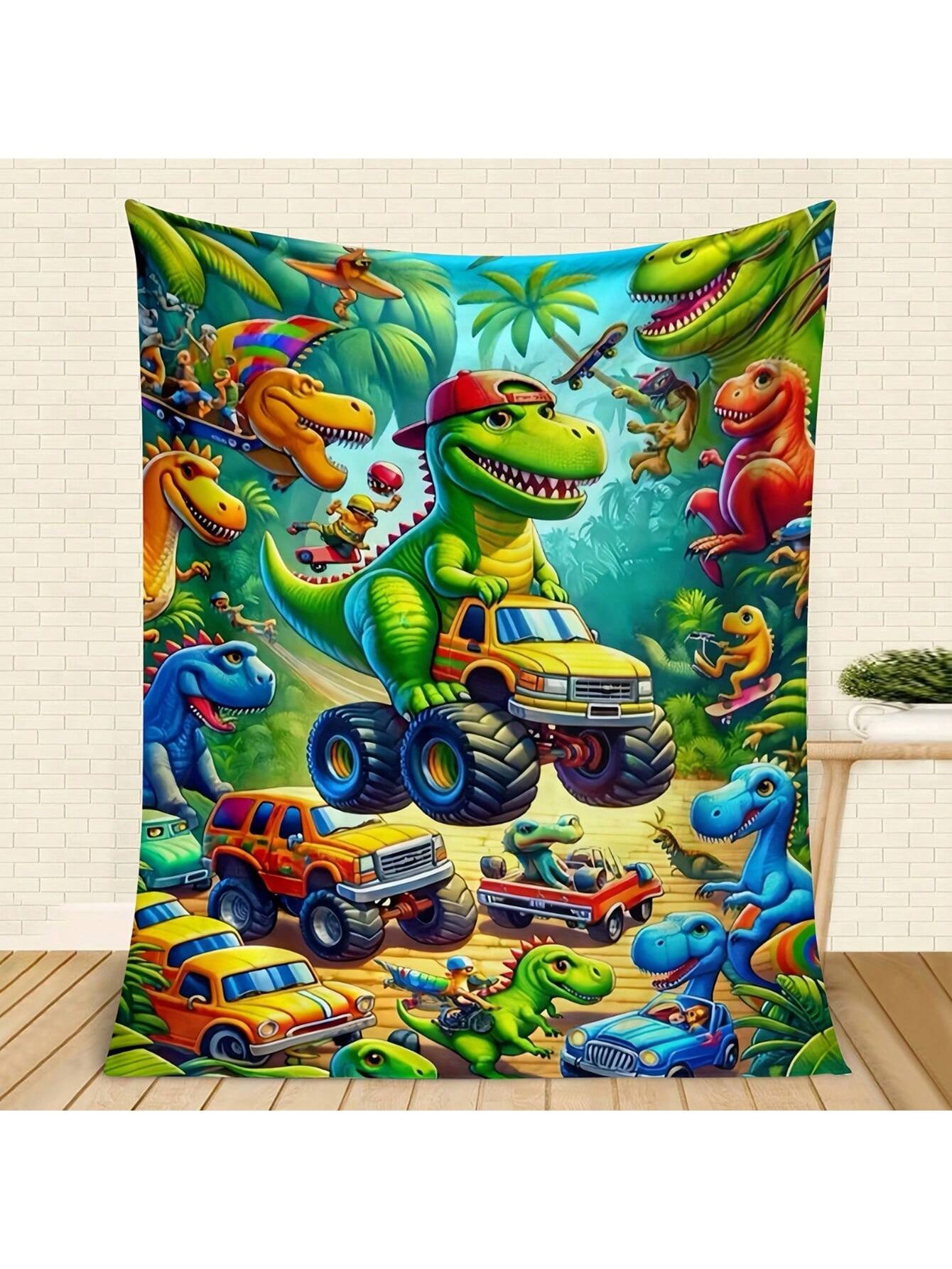 Snuggle up with Cozy Dino Dreams, the ultimate side lean blanket for maximum comfort anywhere! This soft dinosaur truck design adds a touch of whimsy to any space, making it perfect for kids and adults alike. Say goodbye to cold feet and hello to cozy relaxation with Cozy Dino Dreams!
