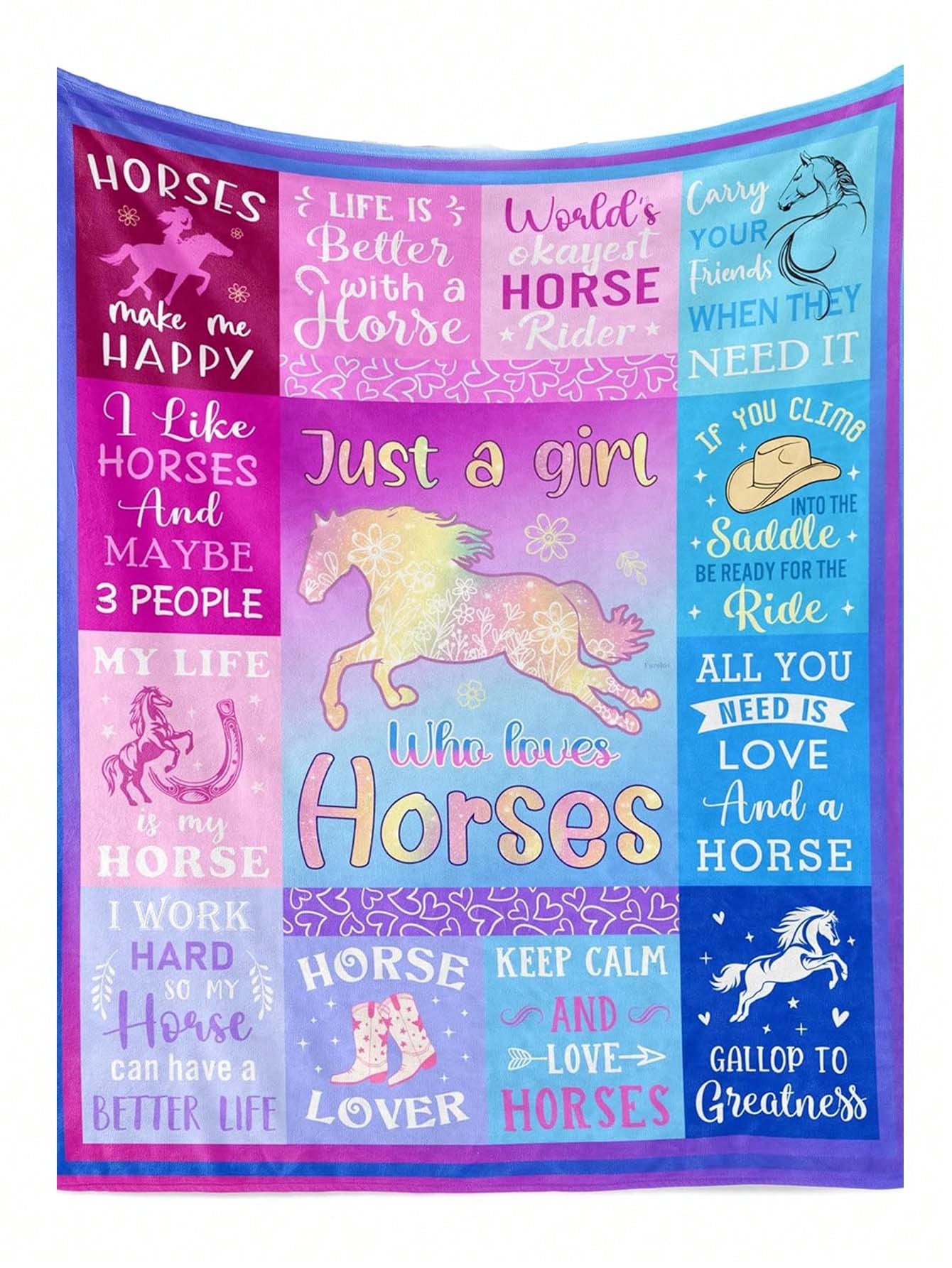 Keep your little horse lover snug and cozy with the Cozy Equine Dreams blanket. With its playful horse-themed design, this blanket is the perfect gift for young equestrian enthusiasts. Say neigh to boring blankets and give them something they'll truly love!
