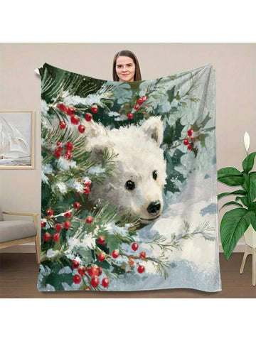 Wrap yourself in the whimsical charm of our Cozy Fluffy Polar Bear Throw Blanket! Soft, lightweight, and adorned with playful red berries and green leaves, it’s perfect for adding a dash of winter magic all year long. Whether you're snuggling up on chilly nights or brightening your space with a festive touch, this blanket brings warmth and cheer wherever it goes.