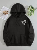 Get ready to snuggle up in style this winter with our Cozy Heart Print Thermal Hoodie! This plus size essential features a kangaroo pocket for added warmth and convenience. Perfect for chilly days, this hoodie will keep you cozy and looking cute. Don't sacrifice comfort for fashion this season!