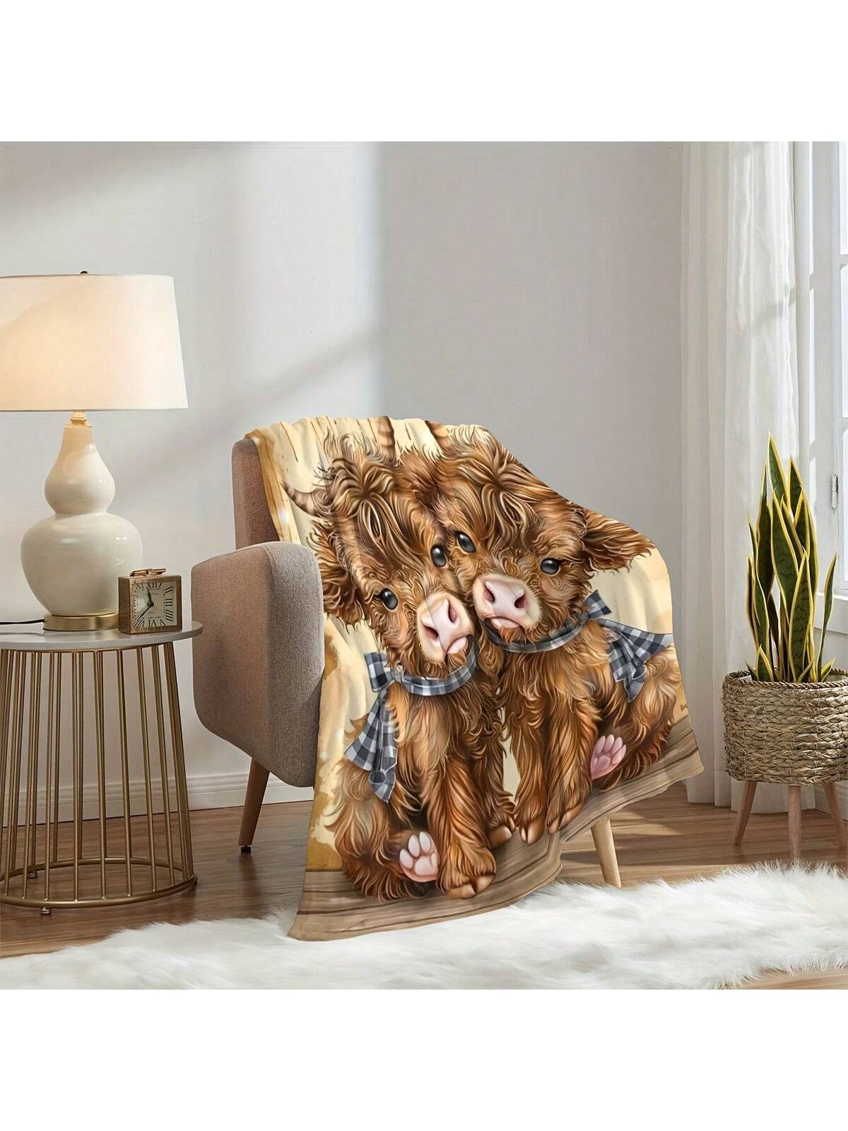 Wrap yourself in warmth and whimsy with this Cozy Highland Cow Print Throw Blanket! Perfectly soft and versatile, it’s your new go-to for snuggling on the couch, adding charm to your bed, brightening up the office, or staying cozy outdoors. Whether gifting or keeping, this playful blanket brings a touch of countryside fun wherever you go!