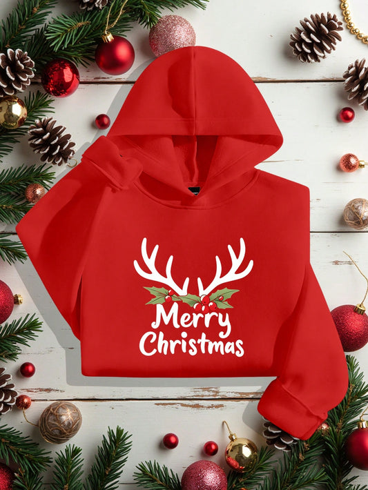 This cozy red fleece-lined hoodie is the perfect addition to your winter wardrobe. With its warm and soft material, it will keep you comfortable and stylish during the holiday season. Its timeless design and quality construction make it a must-have for any cold weather activities.