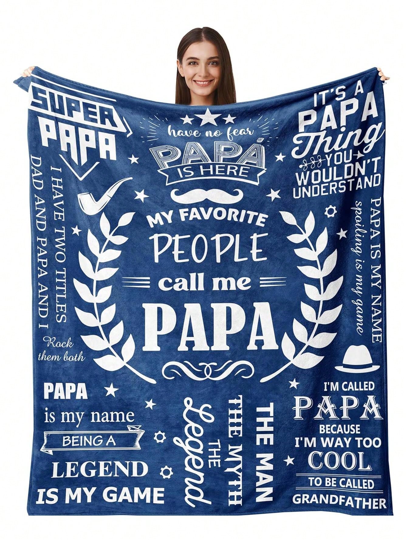 Give your grandpa the gift of coziness this holiday season with our Cozy Papa Blanket. Show him some love with this heartfelt present that is perfect for Christmas. Featuring a unique design and extra soft material, this blanket will surely warm his heart.