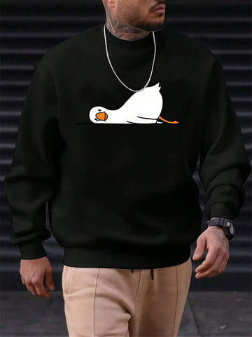 Stay warm and stylish this autumn/winter with our Cozy Plus-Size Men's Graphic Sweatshirt. Made with a trendy crew neck design, this sweatshirt is perfect for those casual days. The plus-size fit ensures maximum comfort, making it the perfect choice for any man looking to add some cool and cozy vibes to their wardrobe.