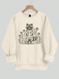 This Cozy Raccoon Floral Sweatshirt is the perfect addition to your spring and autumn wardrobe. With its casual and loose fit, it provides both comfort and style. The cute raccoon floral design adds a touch of playfulness to your outfit. Stay cozy and fashionable with this must-have sweatshirt.