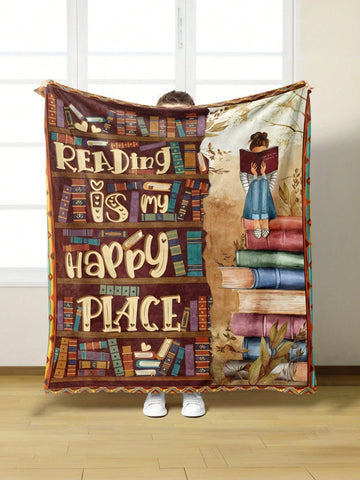 Cuddle up with our Cozy Reading Is My Happy Place Blanket! This super soft and lightweight throw provides ultimate comfort while reading your favorite book. Plus, it's versatile for all your snuggle needs. Happy reading!