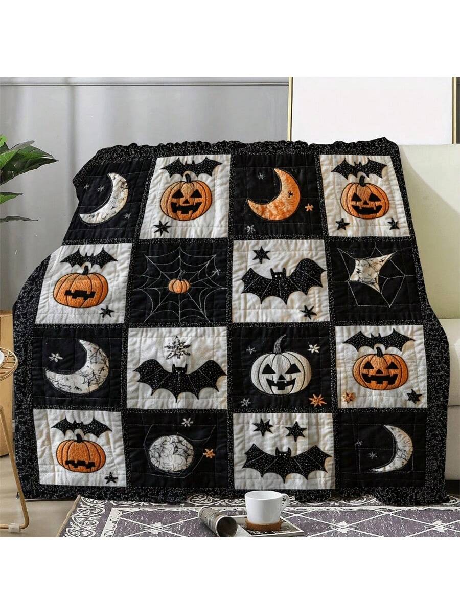 Wrap yourself in cozy nostalgia with this retro flannel blanket featuring charming pumpkins, bats, and moons. Perfect for snuggling at home, taking on your travels, or gifting any time of year, it adds a playful touch to your comfort. Soft, warm, and whimsically designed, it’s your new favorite companion for chilly days and spooky nights alike.
