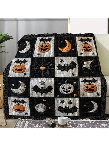 Wrap yourself in cozy nostalgia with this retro flannel blanket featuring charming pumpkins, bats, and moons. Perfect for snuggling at home, taking on your travels, or gifting any time of year, it adds a playful touch to your comfort. Soft, warm, and whimsically designed, it’s your new favorite companion for chilly days and spooky nights alike.