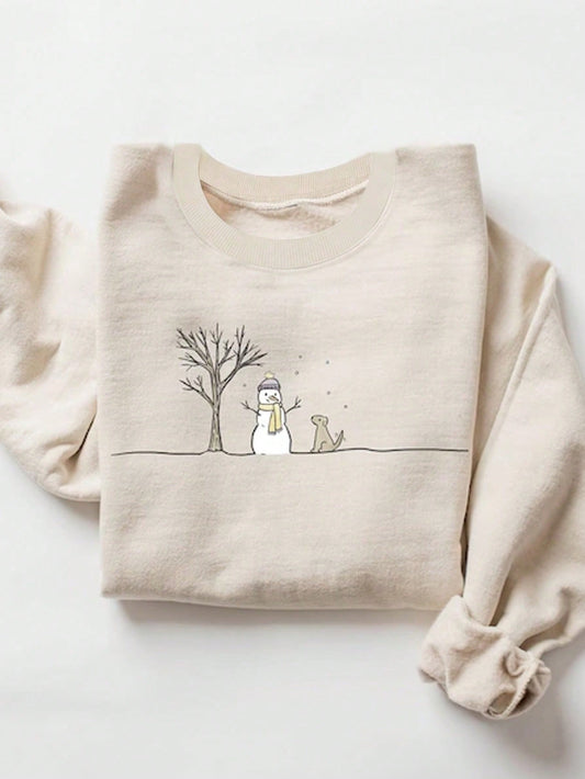 Stay warm and stylish this winter with our Cozy Snowman Print Sweatshirt for Women. Made with soft and comfortable fabric, this sweatshirt features a playful snowman print, adding a touch of charm to your winter wardrobe. Stay cozy and embrace those winter vibes in this must-have piece.