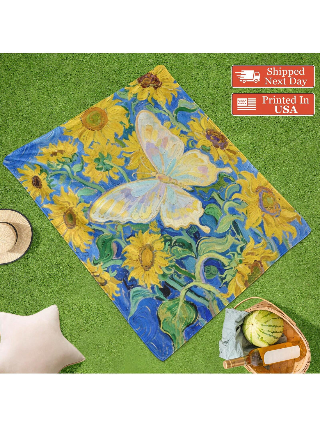 Wrap yourself in sunshine with the Cozy Sunflower Picnic Blanket! This lightweight flannel throw is perfect for outdoor adventures or snuggling up at home. Its cheerful sunflower design adds a playful touch to any picnic or cozy corner, while the soft fabric keeps you comfy wherever you go. Easy to carry and quick to spread out, it’s your new favorite companion for fun in the sun or relaxing indoors.