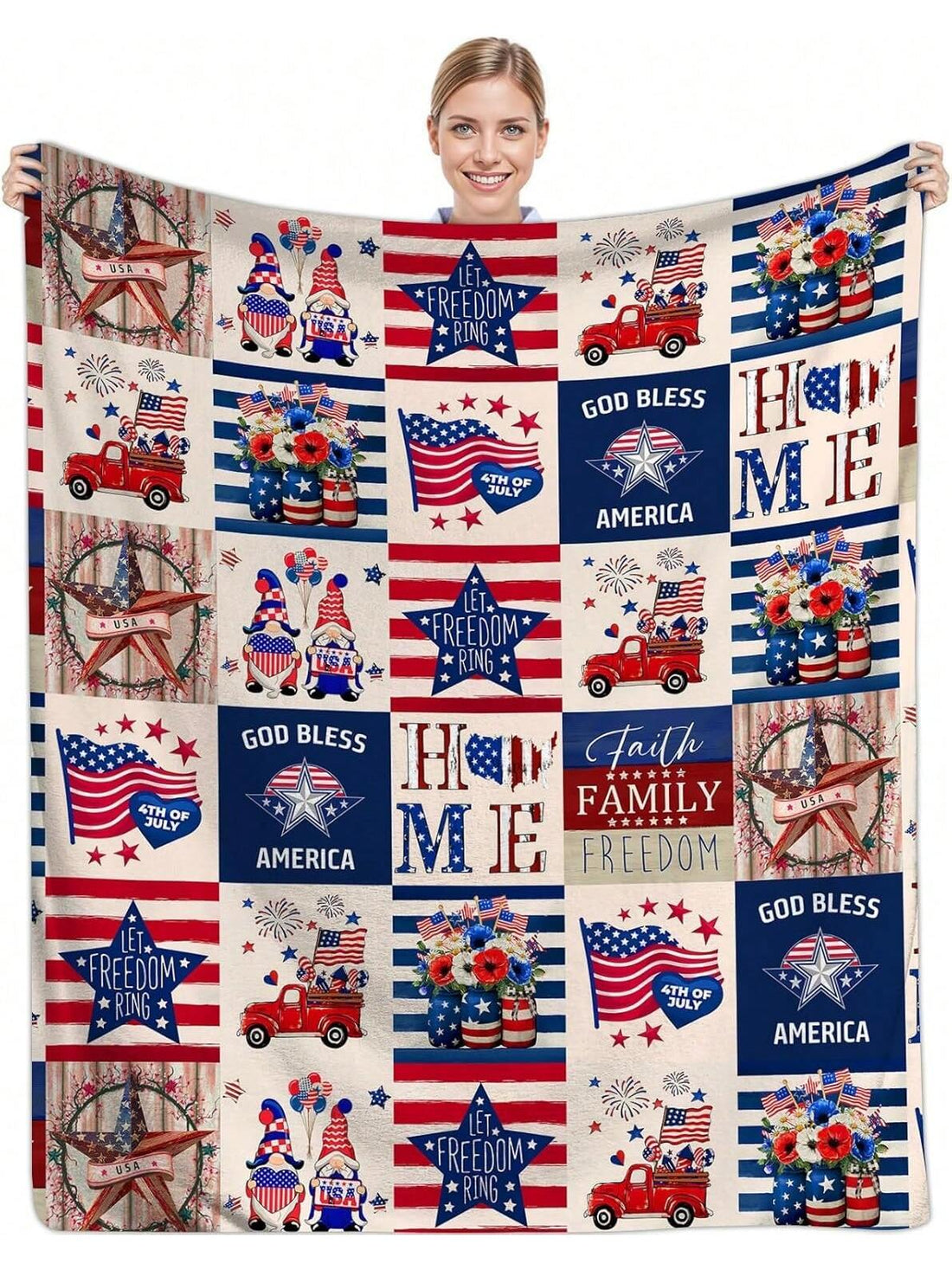 Celebrate Independence Day wrapped in comfort with our Luxury Plush Stars & Gnome Blanket. This soft, cozy throw features charming stars and a whimsical gnome design, perfect for adding a festive touch to your holiday. Snuggle up during fireworks or backyard barbecues and enjoy warmth with a playful flair.