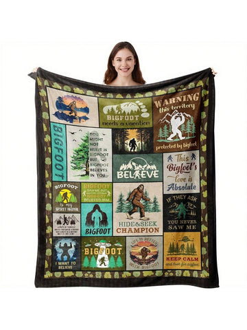 Wrap yourself in mystery and comfort with the Cozy Vintage Bigfoot Flannel Throw Blanket. Soft and warm, this playful throw is perfect for cryptid fans and book lovers alike, adding a touch of whimsy to your reading nook or living room. Whether you're chasing legends or just cozying up, this blanket brings a fun, vintage vibe to your relaxation time.