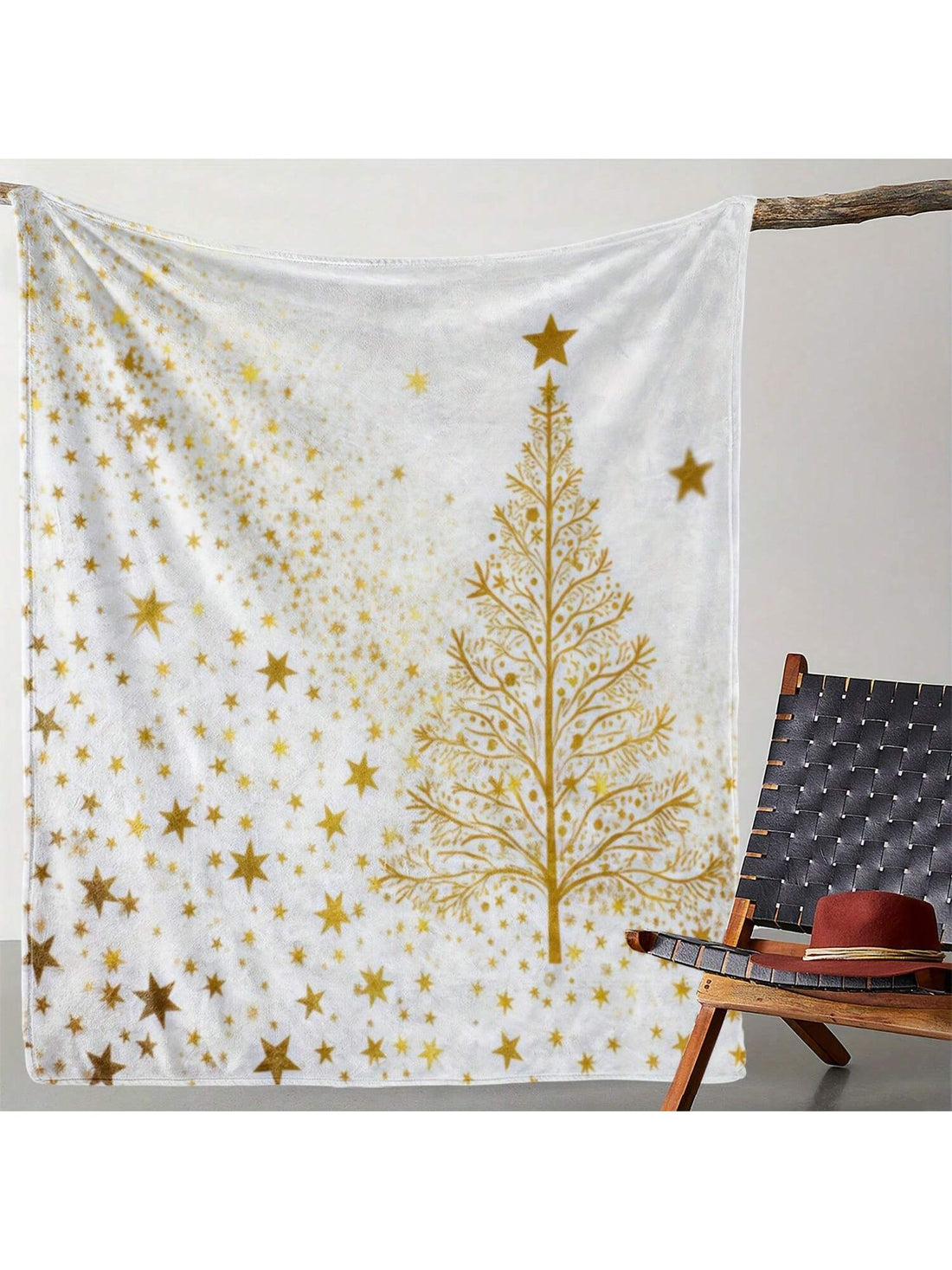 Wrap yourself in festive cheer with this Cozy Vintage Christmas Tree Stars Flannel Blanket. Featuring shimmering golden snowflakes and classic Christmas tree stars, it adds a warm, nostalgic touch to any room. Perfectly soft and breathable, this all-season throw keeps you comfy during chilly holiday nights or cozy movie marathons. A charming gift that brings holiday magic and snuggly comfort together in one festive bundle!