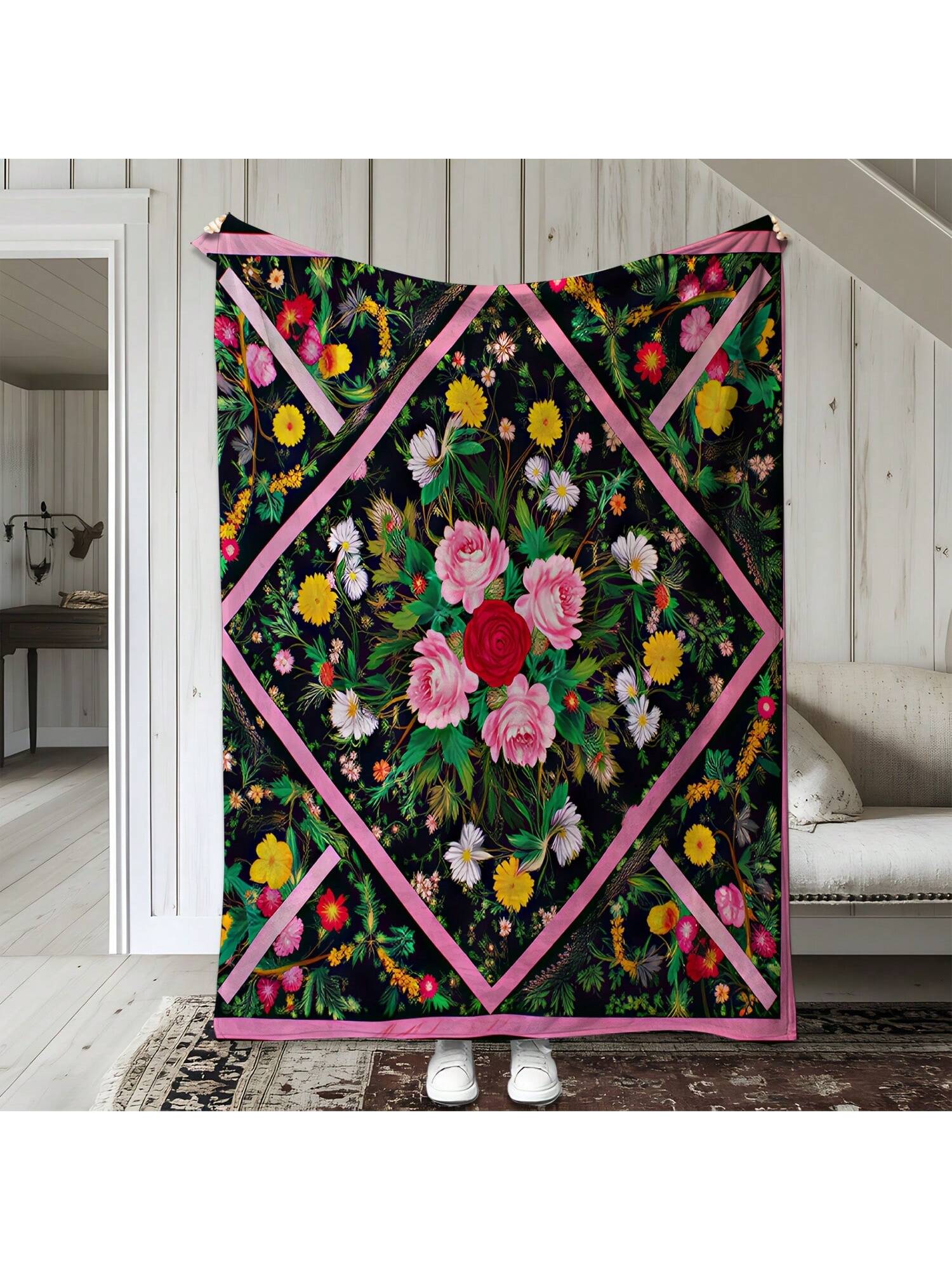 Wrap yourself in nostalgia with our Cozy Vintage Floral Print Flannel Blanket. This soft, warm throw blends charming botanical patterns with plush flannel comfort, perfect for brightening your home, cozying up on the go, or adding a touch of whimsy to your office space. Whether you’re traveling or lounging, this blanket brings playful warmth and vintage vibes wherever you take it.