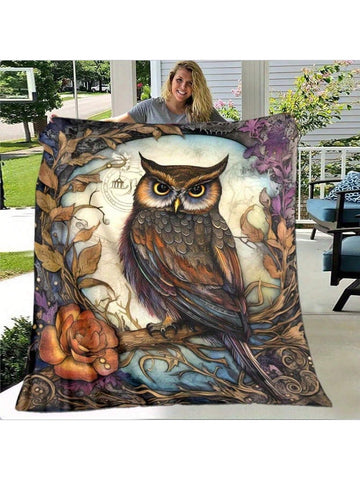 Snuggle up in style with our Cozy Vintage Owl Flannel Throw Blanket! Made with lightweight and soft fleece, it's perfect for both home and travel. Let this playful throw blanket add a touch of warmth and charm to your cozy space.