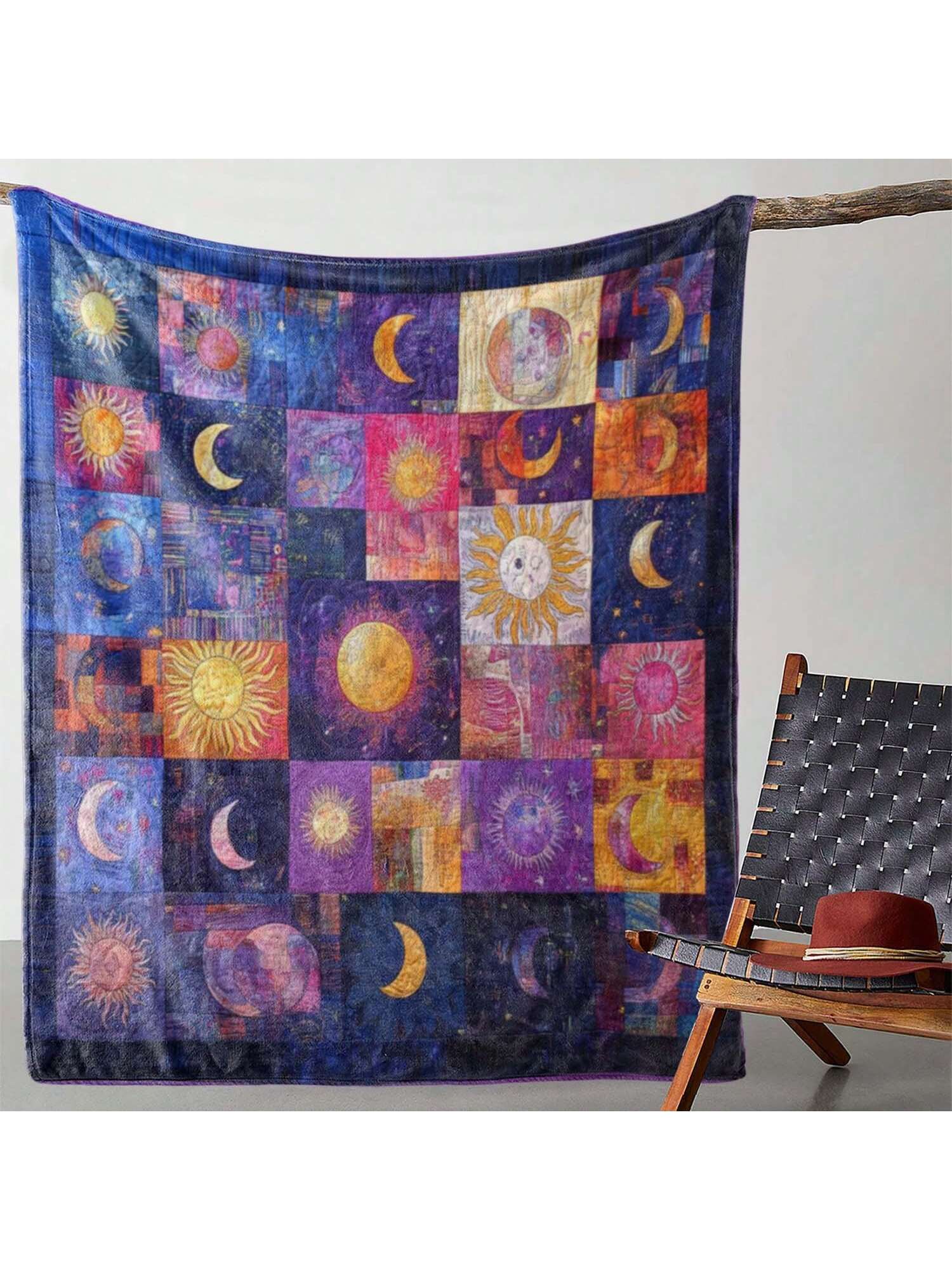 Wrap yourself in whimsy with the Cozy Vintage Plaid Sun & Moon Flannel Throw Blanket. This soft, warm flannel blanket features a charming sun and moon design that adds personality to any room. Perfectly cozy for chilly nights yet light enough to use year-round, it’s your go-to companion for movie marathons, picnics, or impromptu stargazing. Add a touch of nostalgic comfort and playful style to your space with this versatile throw!