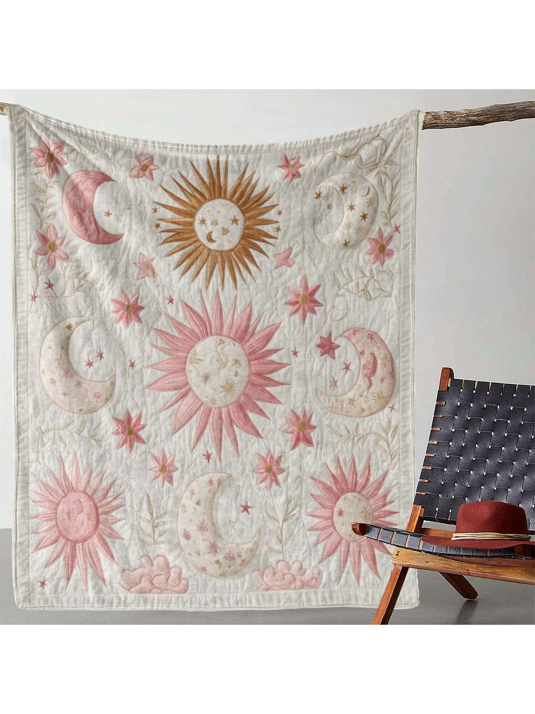 Wrap yourself in celestial charm with this Cozy Vintage Sun and Moon Embroidered Flannel Throw Blanket. Soft and snug, it’s perfect for brightening up your sofa, adding warmth to your bed, or keeping cozy at the office or on the go. Let the whimsical sun and moon designs bring a playful touch to your everyday comfort!