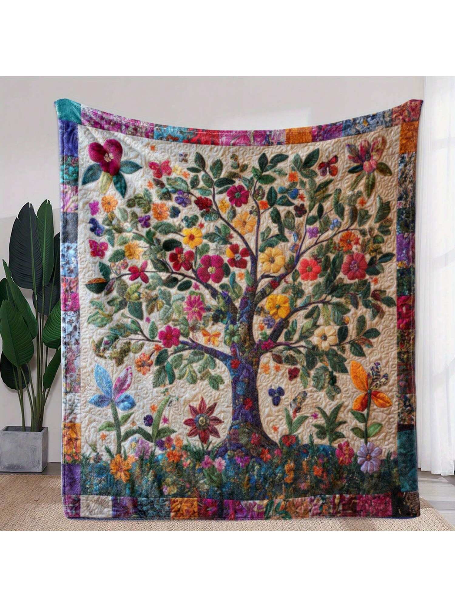 Snuggle up in style with the Cozy Vintage Tree of Life Flannel Blanket! This charming throw is your go-to companion for home downtime, office breaks, or travel adventures. Soft, warm, and lightweight, it wraps you in a playful vintage vibe while keeping you comfy all year round. Perfect for cozying up with a book or adding a touch of nature-inspired charm wherever you go.