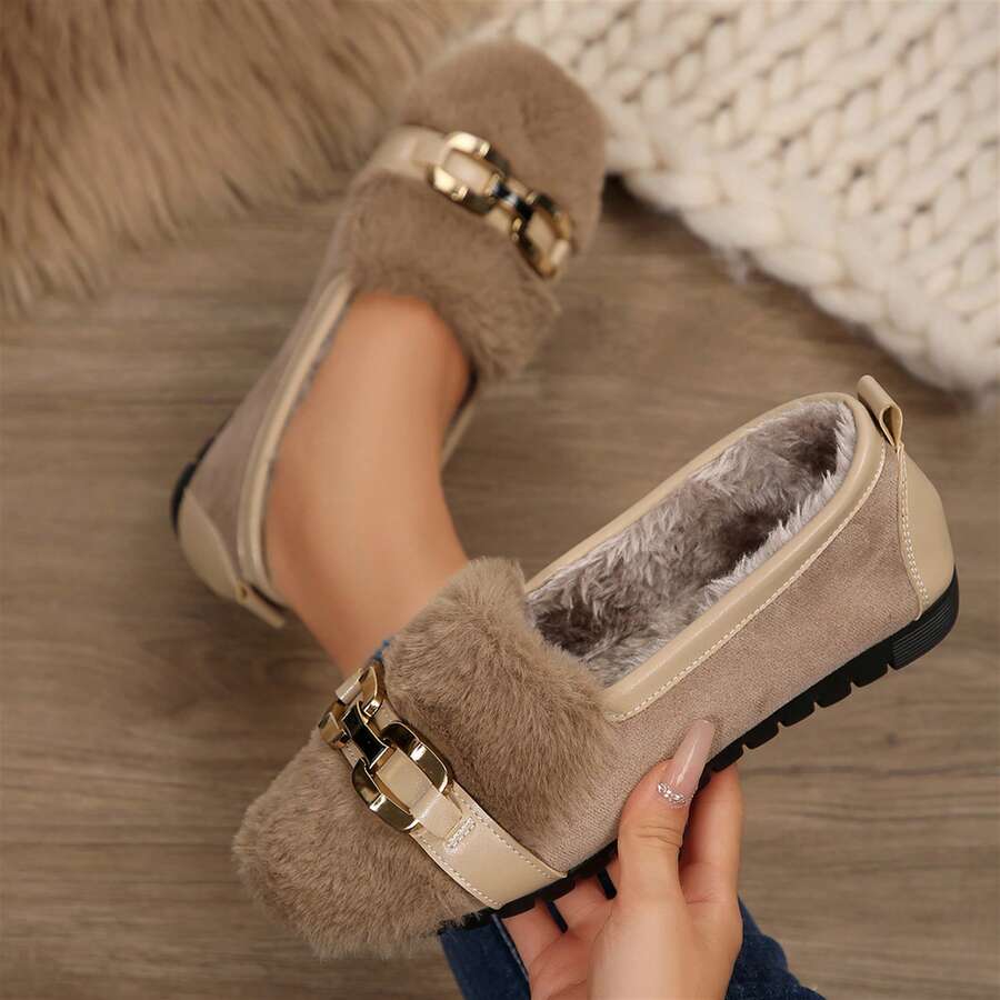 Stay comfortable through chilly days with these cozy women's slip-on loafers, designed for easy everyday wear and casual winter styling. Featuring a classic loafer-inspired silhouette with a soft, comfortable feel, they offer a practical alternative to bulky winter footwear while keeping your look polished.