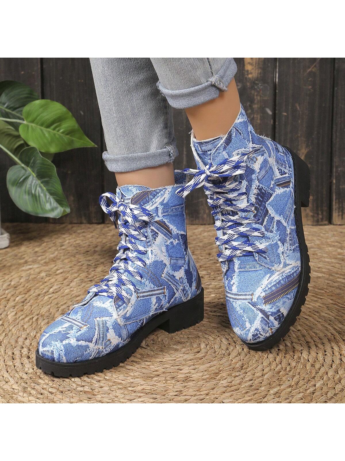 Experience fashion and comfort with our Cozy and Stylish Navy Blue Chunky Ankle Boots. Perfect for all your outdoor casual wear needs, these boots offer both style and practicality. Stay warm and trendy with these must-have boots.