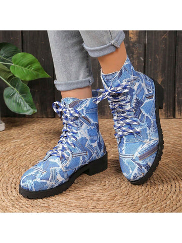 Experience fashion and comfort with our Cozy and Stylish Navy Blue Chunky Ankle Boots. Perfect for all your outdoor casual wear needs, these boots offer both style and practicality. Stay warm and trendy with these must-have boots.