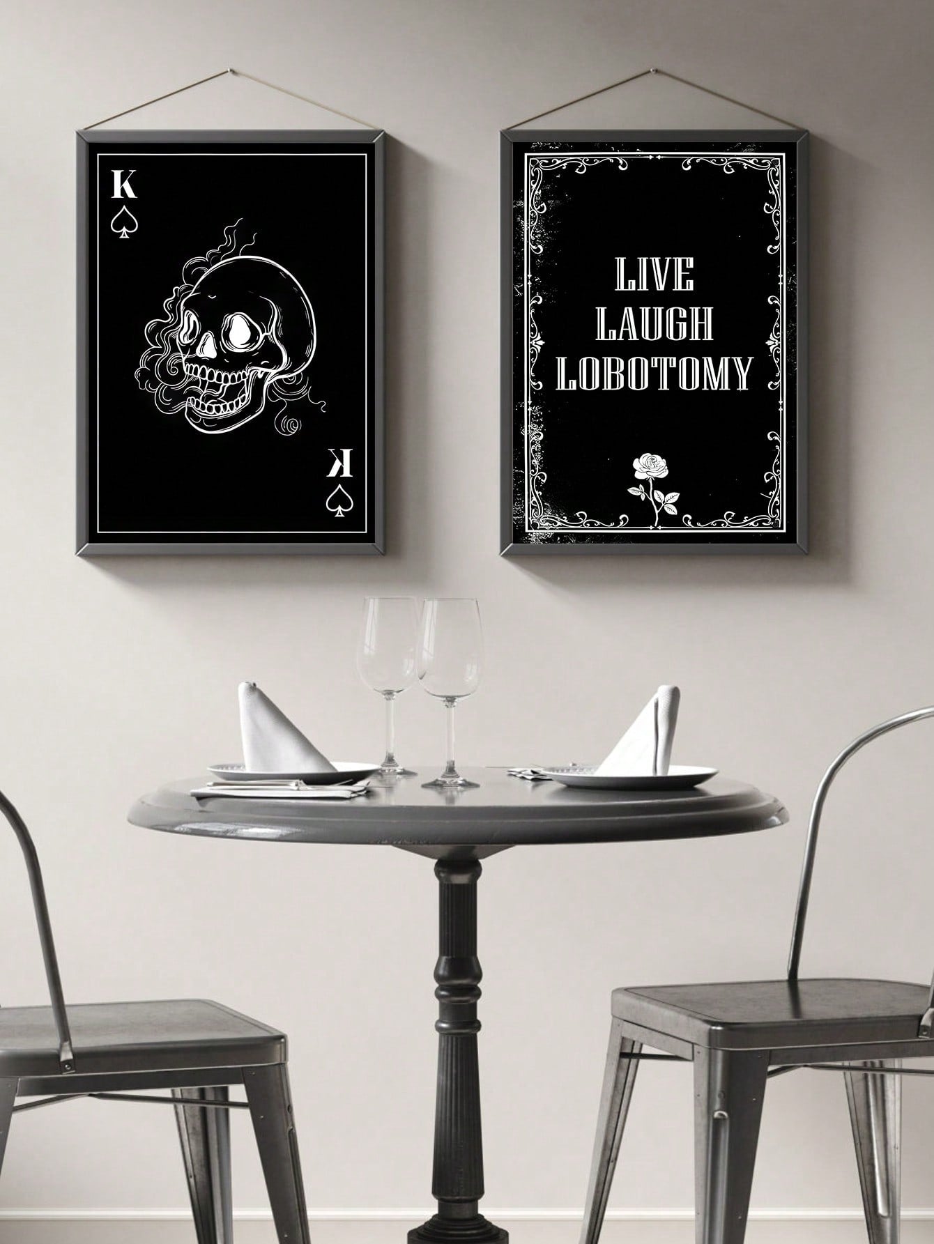 Create a spooky atmosphere in your living room or bedroom with our Halloween Skull Black and White Canvas Wall Art Set. Made from high-quality materials, this set is the perfect addition to your Halloween decor. With its modern design, it will surely add a touch of elegance to any room.