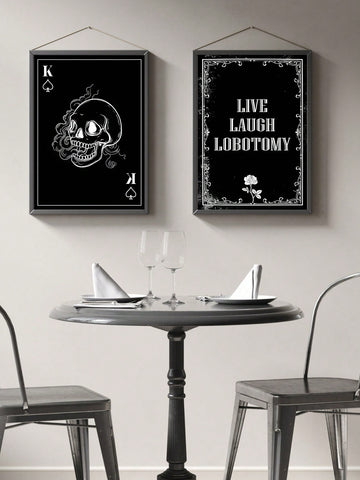 Create a spooky atmosphere in your living room or bedroom with our Halloween Skull Black and White Canvas Wall Art Set. Made from high-quality materials, this set is the perfect addition to your Halloween decor. With its modern design, it will surely add a touch of elegance to any room.