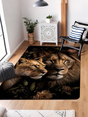 Add a bold touch to any room with this playful lion-patterned area rug. Machine-washable for easy care, it brings a fun yet stylish vibe to your living room, bedroom, or office. Soft underfoot and eye-catching in design, it’s perfect for those who want to roar with creativity in their home decor.