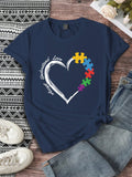 Get ready to solve the puzzle of love with our Creative Puzzle Heart Fitted T-Shirt! Made for Valentine's Day, this casual top is the perfect way to show off your playful side. With a unique design and comfortable fit, you'll feel confident and stylish all day long. Spread joy and laughter (and love!) with this fun t-shirt.