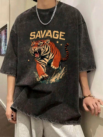 Unleash your wild side with this Creative Tiger Print Summer T-Shirt! Made from soft cotton, it’s perfect for outdoor adventures or just lounging in style. The bold tiger design adds a playful roar to your wardrobe, making it a fun gift for anyone who loves a bit of fierce fashion. Stay cool, comfy, and creatively bold all summer long!