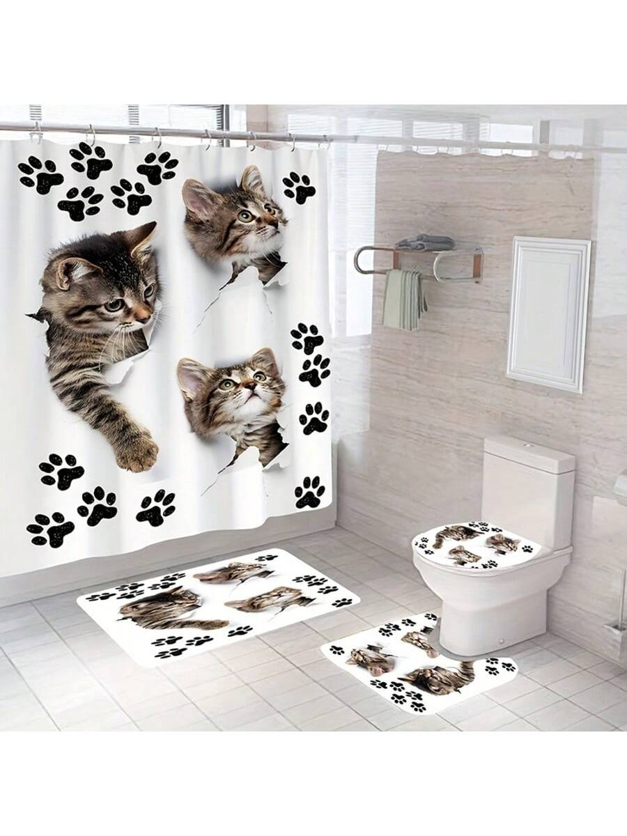 Transform your bathroom into a feline paradise with our Bengal Cat Shower Curtain Set! These adorable kitties will keep you company during every shower, while the waterproof curtain keeps water where it belongs. The non-slip bath mats ensure you stay on your feet (unlike your cat on a freshly waxed floor), and the included hooks make installation a breeze. Purr-fect for cat lovers who refuse to compromise on style!