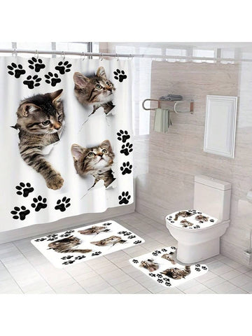 Transform your bathroom into a feline paradise with our Bengal Cat Shower Curtain Set! These adorable kitties will keep you company during every shower, while the waterproof curtain keeps water where it belongs. The non-slip bath mats ensure you stay on your feet (unlike your cat on a freshly waxed floor), and the included hooks make installation a breeze. Purr-fect for cat lovers who refuse to compromise on style!