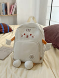 This adorable white nylon backpack features a charming cartoon cat embroidery, making it a fun and stylish choice for school or casual outings. Lightweight and equipped with a smooth zipper, it’s perfect for carrying your essentials with ease. Its playful anime-inspired design makes it an ideal gift for back-to-school or graduation celebrations. Add a touch of whimsy to your day with this cute and practical backpack!