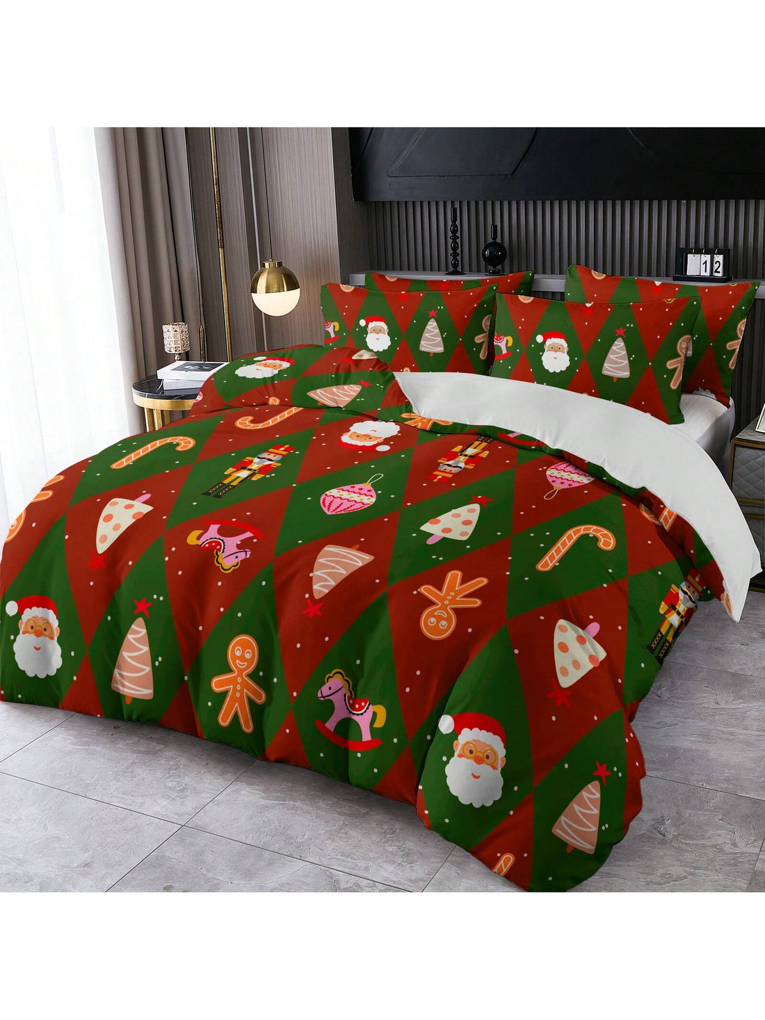 Elevate your bedroom or dorm with our Cute Cartoon Spaceship Duvet Set! Featuring a charming Nordic Christmas design, this set will bring holiday cheer to your space. Made with soft and durable materials, enjoy a comfortable sleep all season long. Perfect for any home or dorm room.