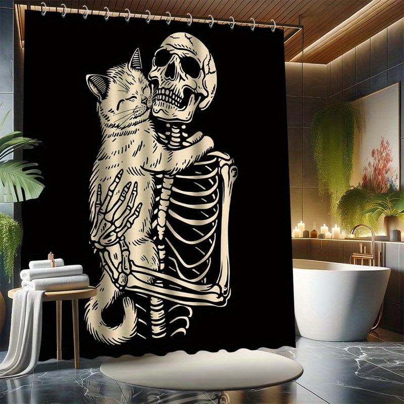 Transform your bathroom into a haunted oasis with our Cute Cats and Spooky Skeletons Shower Set. Featuring charming feline and bone designs, this set is the perfect addition for any Halloween lover. Enjoy spooky showers in style!