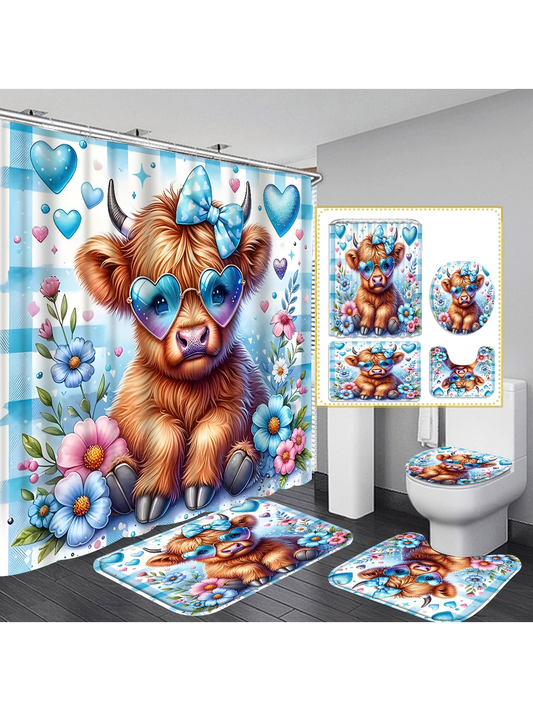 Transform your bathroom into a charming and peaceful retreat with our Cute Cow & Yak Bathroom Set. Featuring a beautiful floral shower curtain, non-slip mats, and a toilet seat cover, this set offers both style and functionality. Enjoy a safe and slip-free shower, while adding a touch of cuteness to your daily routine.