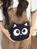 This adorable crossbody bag is perfect for students and casual outings! Featuring a cute embroidered cat design, it's as stylish as it is practical. The canvas material makes it durable and the coin purse adds convenience. (Purrfect for all your essentials!)