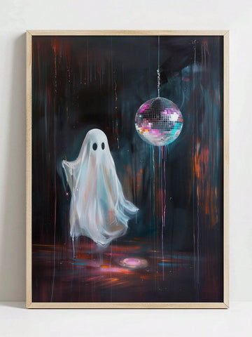Add a touch of fun to your fall décor with this Cute Preppy Halloween Ghost Canvas Art. Featuring a disco ball design, it brings a playful vibe perfect for homes and dorm rooms. Celebrate the season with a quirky twist that brightens any space with festive charm.