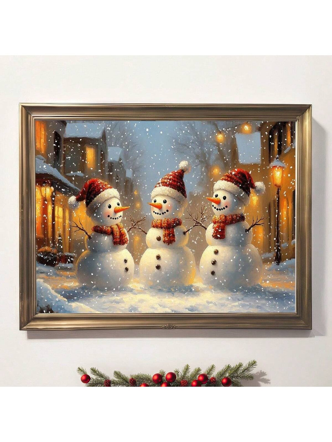 Add a touch of nostalgia and whimsy to your holiday space with this cute vintage Christmas canvas featuring three cheerful snowmen. Perfect for creating a warm and festive atmosphere, this charming wall art brings delightful winter cheer to any room. Its playful design and classic colors make it an ideal centerpiece for your seasonal decor, inviting smiles all season long.