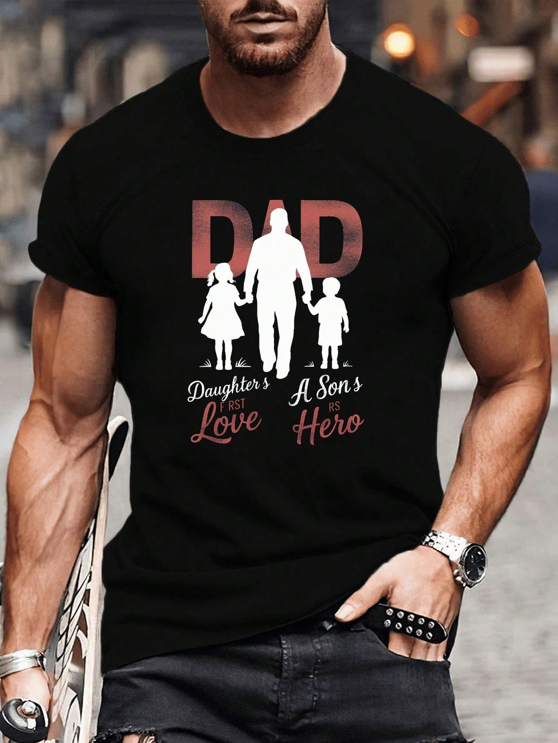 Celebrate the bond between dads and daughters with our stylish tee! Its comfortable round neck and short-sleeve design make it perfect for everyday wear. Show off your love and quirkiness with this unique shirt. Order now for an extra dose of humor and father-daughter love!
